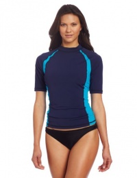 Speedo Women's Active Spliced Rashguard with Zip Pocket Swim Tee Speedo Women's Active Spliced Rashguard with Zip Pocket Swim Tee