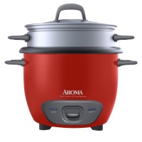 Aroma ARC-747-1NGR 14-Cup (Cooked) Rice Cooker and Food Steamer, Red