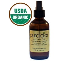Pura D'or Pure and Organic Argan Oil, Brown and Gold, 4 Fluid Ounce Pura D'or Pure and Organic Argan Oil, Brown and Gold, 4 Fluid Ounce