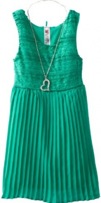 Beautees Girls 7-16 Baby Doll Dress, Emerald, Large Beautees Girls 7-16 Baby Doll Dress, Emerald, Large