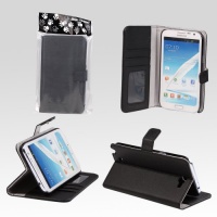 Bear Motion Premium Folio Case for Samsung Galaxy Note 2 Note II N7100 with Snap Button Closure (no magnet anywhere) - (Black) Bear Motion Premium Folio Case for Samsung Galaxy Note 2 Note II N7100 with Snap Button Closure (no magnet anywhere) - (Black)