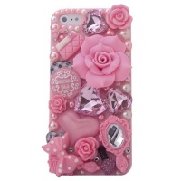 MinisDesign® 3D Bling Luxury Design Rhinestone Pink Flowers Fairy-Tale Diamond case for Apple iPhone 5 (Fits: At&t, Sprint, Verizon, Package includes: 1 X Screen Protector and Extra Rhinestones) MinisDesign® 3D Bling Luxury Design Rhinestone Pink Flowers Fairy-Tale Diamond case for Apple iPhone 5 (Fits: At&t, Sprint, Verizon, Package includes: 1 X Screen Protector and Extra Rhinestones)