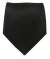 100% Silk Woven Satin Solid Black Tie