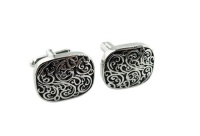 Black and Sliver Mens Shirt Fractal Design Cufflinks Cuff-links for Wedding Black and Sliver Mens Shirt Fractal Design Cufflinks Cuff-links for Wedding