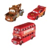Cars 2 Collector Double Decker Bus, Mater, and Lightning McQueen Vehicle 3-Pack