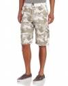 Southpole Men's Belted Ripstop Camo Cargo Short With Washing