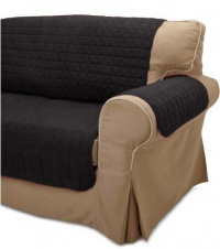 Quilted Micro Suede Pet Furniture Protector Slip Cover Throw Sofa - Black Quilted Micro Suede Pet Furniture Protector Slip Cover Throw Sofa - Black
