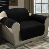Quilted Micro Suede Pet Furniture Protector Slip Cover Throw Armchair /Arm-chair - Black Quilted Micro Suede Pet Furniture Protector Slip Cover Throw Armchair /Arm-chair - Black