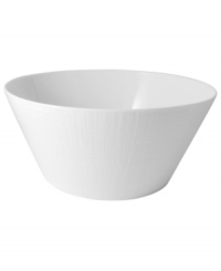 A fine line. Simply timeless, the French Organza salad bowl is reminiscent of sheer silk, with a white-on-white pattern in versatile porcelain. A flawless choice for the contemporary home, by Bernardaud. A fine line. Simply timeless, the French Organza salad bowl is reminiscent of sheer silk, with a white-on-white pattern in versatile porcelain. A flawless choice for the contemporary home, by Bernardaud.
