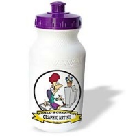 Dooni Designs Worlds Greatest Cartoons - Funny Worlds Greatest Graphic Artist Female Cartoon - Water Bottles Dooni Designs Worlds Greatest Cartoons - Funny Worlds Greatest Graphic Artist Female Cartoon - Water Bottles