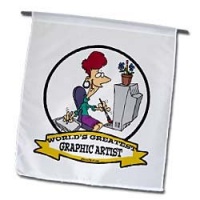 Funny Worlds Greatest Graphic Artist Female Cartoon - 12 X 18 Inch Garden Flag