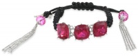 Betsey Johnson Iconic Stone Fuchsia Gem Pulley Bracelet, 9.5 Betsey Johnson Iconic Stone Fuchsia Gem Pulley Bracelet, 9.5