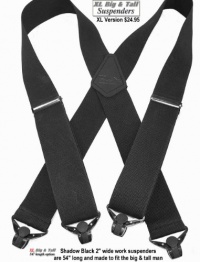 Shadow Black XL Work Suspenders with Black Gripper Clasp