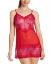 Wacoal Womens Embrace Lace Chemise, Wild Aster/Chinese Red, Small