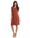 Evan Picone Women's Cap Sleeve Printed Dress