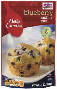 Betty Crocker Muffin Mix, Blueberry, 6.5-Ounce Pouches (Pack of 24)