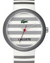 Lacoste GOA Grey and White Dial Striped Strap Unisex Watch 2010566