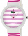 Lacoste GOA Striped Dial Pink and White Strap Unisex Watch 2020001