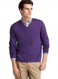 Michael Kors Mens V-Neck Sweater Large L Purple Euro 52 Michael Kors Mens V-Neck Sweater Large L Purple Euro 52