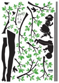 Nursery Easy Apply Wall Sticker Decorations - Kids on Tree Swings Nursery Easy Apply Wall Sticker Decorations - Kids on Tree Swings