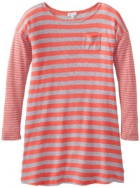 Splendid Girl Girls 7-16 Striped Mix Thermal Long Sleeve Dress, Guava, 12 Splendid Girl Girls 7-16 Striped Mix Thermal Long Sleeve Dress, Guava, 12