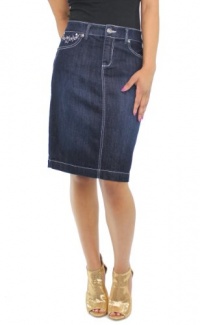 Style&co. Skirt, Tummy Control Rhinestone Pocket Denim Style&co. Skirt, Tummy Control Rhinestone Pocket Denim