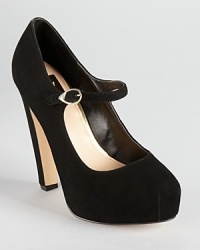A maryjane strap and a hidden platform lend bombshell details to DV Dolce Vita's feminine Demi pumps--easily styled as sweet or seductive. A maryjane strap and a hidden platform lend bombshell details to DV Dolce Vita's feminine Demi pumps--easily styled as sweet or seductive.