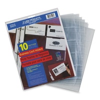 C-Line Business Card Holders, 20 Cards/Page, Clear, 8.125 x 11.25 Inches, 1 pack of 10 Sheets (61217) C-Line Business Card Holders, 20 Cards/Page, Clear, 8.125 x 11.25 Inches, 1 pack of 10 Sheets (61217)