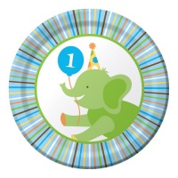 Creative Converting Sweet at One Boys Round Dessert Plates, 8 Per Package Creative Converting Sweet at One Boys Round Dessert Plates, 8 Per Package