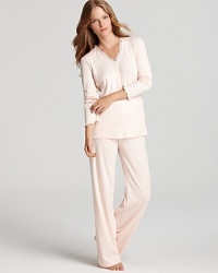 Lauren Ralph Lauren crafts this perennial pajama set with lettuce-edge sleeves, lace trim and delicate ribbing.