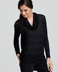 A striped Splendid top is a worthy addition to your casual wardrobe. With a draped cowlneck and relaxed fit, you'll be spending your days in stylish comfort. A striped Splendid top is a worthy addition to your casual wardrobe. With a draped cowlneck and relaxed fit, you'll be spending your days in stylish comfort.