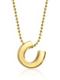 Alex Woo Little Luck Yellow Gold Horseshoe Pendant Necklace