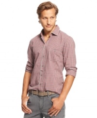 Gain some casual confidence with this check pattern shirt from Hugo Boss.