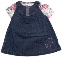 Bon Bebe Infant Girls 12-24M Blue Denim Dress w/ Floral Design T-Shirt Set Bon Bebe Infant Girls 12-24M Blue Denim Dress w/ Floral Design T-Shirt Set