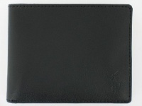 Polo by Ralph Lauren Black Bifold Passcase Wallet Billfold Leather Polo by Ralph Lauren Black Bifold Passcase Wallet Billfold Leather