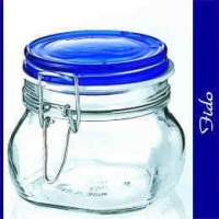 Bormioli Rocco Fido Square Jar with Blue Lid, 17-1/2-Ounce Bormioli Rocco Fido Square Jar with Blue Lid, 17-1/2-Ounce
