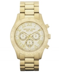 Rich with shining details and expert craftsmanship, this imposing watch from Michael Kors leaps to the front of the pack. Rich with shining details and expert craftsmanship, this imposing watch from Michael Kors leaps to the front of the pack.