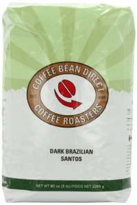 Dark Brazilian Santos, Whole Bean Coffee, 5 Pound Bag Dark Brazilian Santos, Whole Bean Coffee, 5 Pound Bag