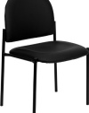 Flash Furniture BT-515-1-VINYL-GG Black Vinyl Comfortable Stackable Steel Side Chair