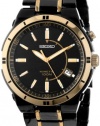Seiko Men's SKA366 Kinetic Black Ion Watch