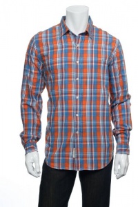 Club Room Valencia Orange (orange, blue and white) Plaid LS Button Down Shirt Club Room Valencia Orange (orange, blue and white) Plaid LS Button Down Shirt