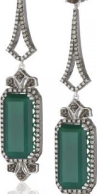 Badgley Mischka Fine Jewelry Champagne Diamonds Green Agate and Smokey Quartz Earrings Badgley Mischka Fine Jewelry Champagne Diamonds Green Agate and Smokey Quartz Earrings