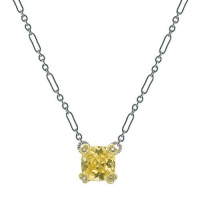 Judith Ripka Canary Crystal & Diamond Cushion Pendant Necklace 17 inches Judith Ripka Canary Crystal & Diamond Cushion Pendant Necklace 17 inches