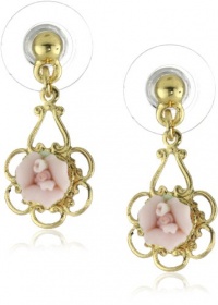1928 Jewelry Porcelain Rose Gold and Pink Drop Earrings 1928 Jewelry Porcelain Rose Gold and Pink Drop Earrings