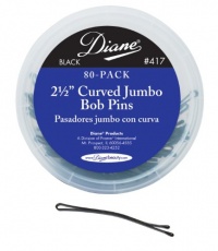 Diane 2.5 Curved Jumbo Bob Pins, Black, 80-ct Bin