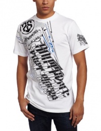 Southpole Men's Flock Metallic Screen Print Tee Southpole Men's Flock Metallic Screen Print Tee