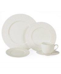Evoking the charming air of outdoor dining, Lattice place settings from Mikasa dinnerware feature a beautiful raised crosshatch pattern in a matte and glossy finish. Neutral and elegant, this bone china collection can be enjoyed on the veranda or in the dining room. Evoking the charming air of outdoor dining, Lattice place settings from Mikasa dinnerware feature a beautiful raised crosshatch pattern in a matte and glossy finish. Neutral and elegant, this bone china collection can be enjoyed on the veranda or in the dining room.