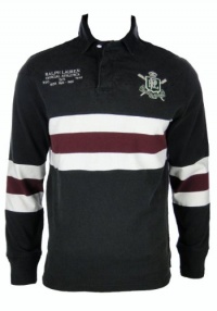 Polo Ralph Lauren Mens Custom-Fit Long-Sleeved Stripe Rugby (Medium) Polo Ralph Lauren Mens Custom-Fit Long-Sleeved Stripe Rugby (Medium)
