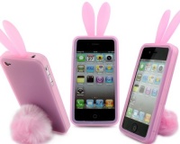 Bunny Rabit Silicone Case Skin for Iphone 4 Stand Tail Holder Bunny Rabit Silicone Case Skin for Iphone 4 Stand Tail Holder