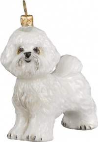 Joy to the World Collectibles European Blown Glass Pet Ornament, Bichon Frise